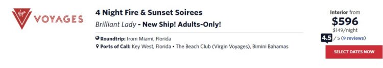 Delta Cruises Fire and Sunset Soiree Example