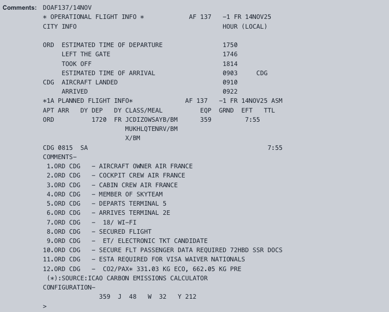 Delayed Flight Comments in ExpertFlyer