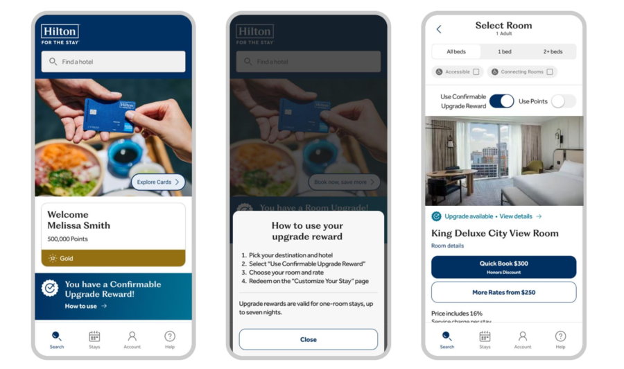 Hilton Honors Confirmable Upgrade Rewards