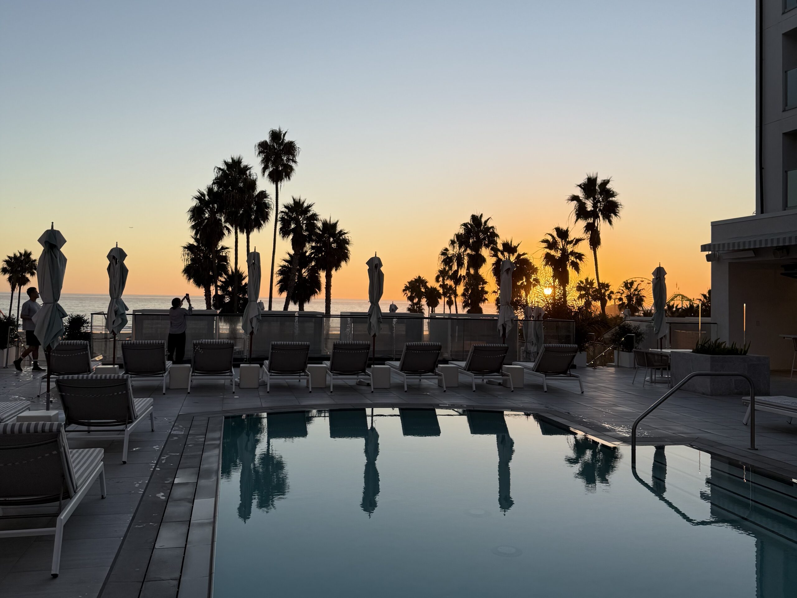 The pool area at the Regent Santa Monica