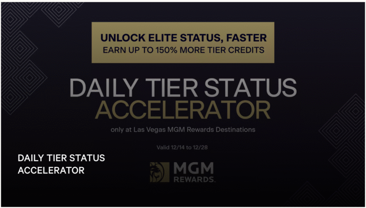MGM Rewards tier status accelerator promo banner.