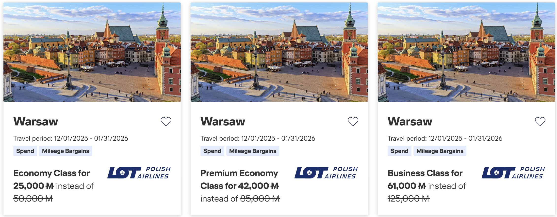 Miles & More November Mileage Bargains