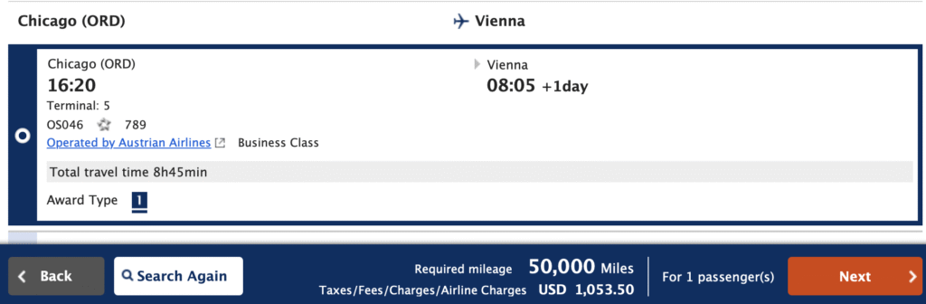 Chicago (ORD) to Vienna (VIE)