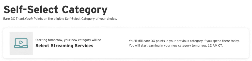 White backgroun with black words confirming the new Citi Strata 3X category