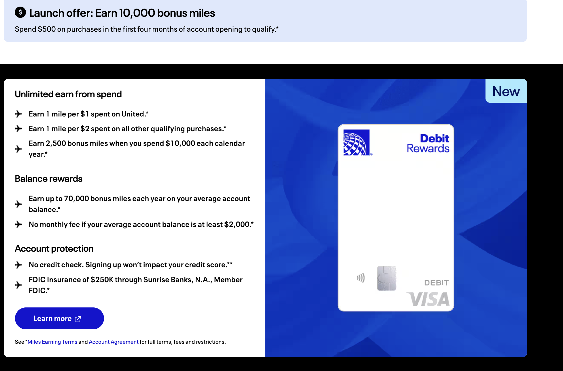 united airlines debit card