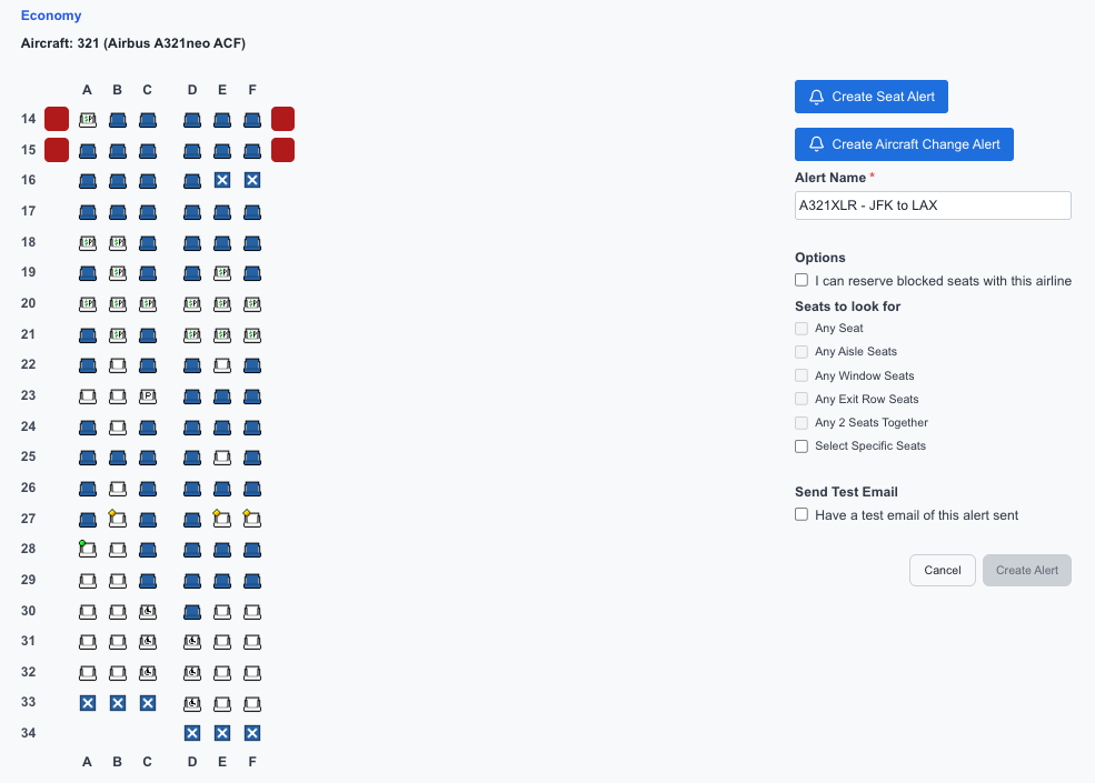 Creating A Seat Alert in ExpertFlyer