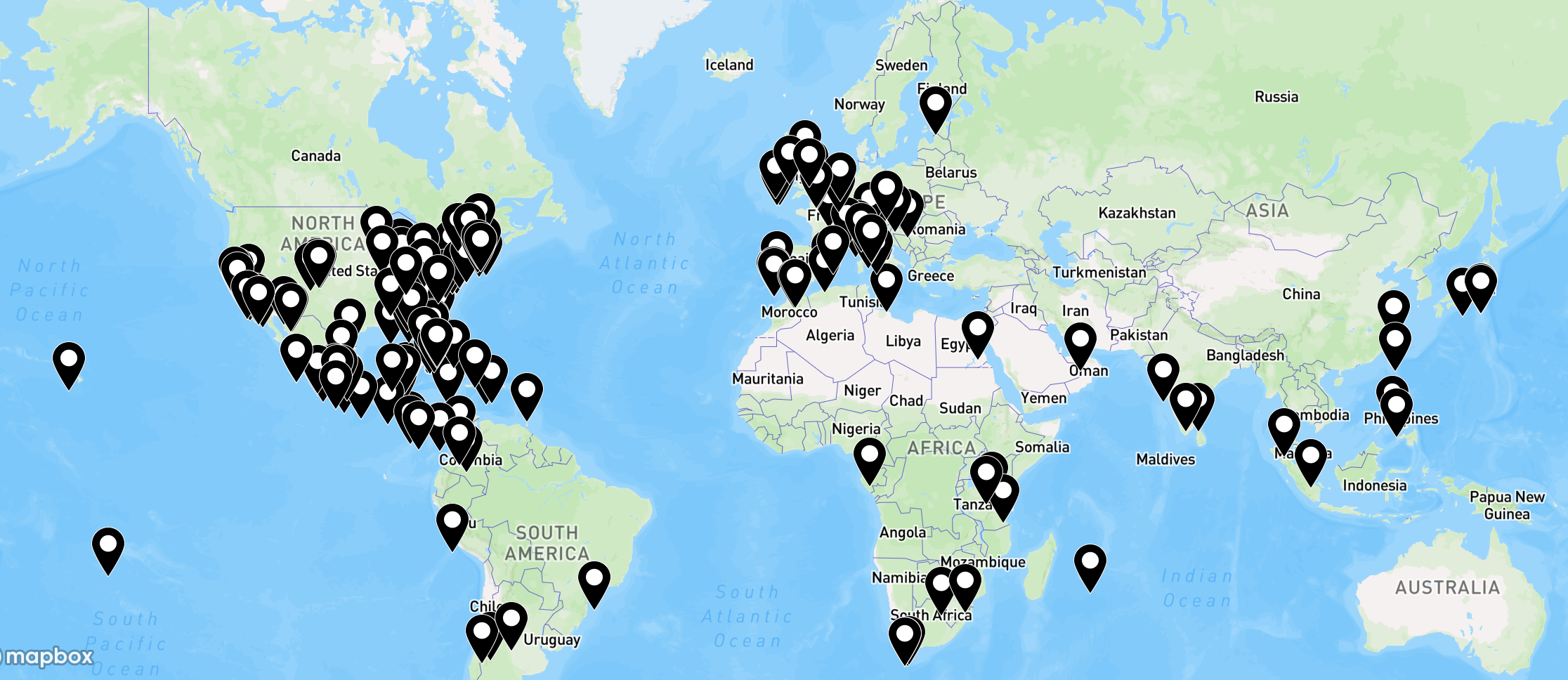 Map of hotels participating in the Cyber Sale.