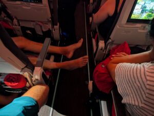 Photo of Turkish Airlines passenger with feet blocking aisle