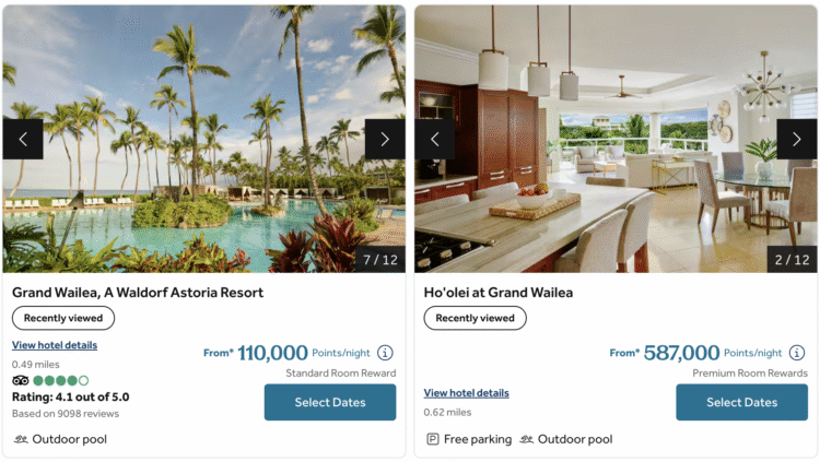 Ho'olei at Grand Wailea award rates.