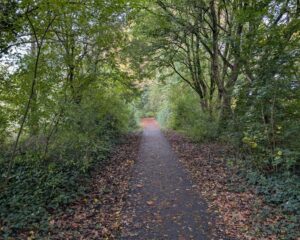 Part of the path between Corendon Amsterdam Schiphol Airport and a nearby town