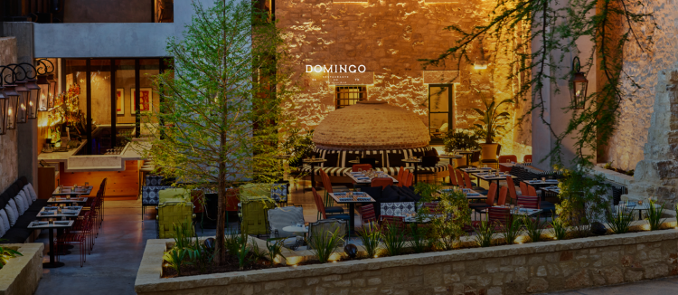 A screenshot from the website for the restaurant Domingo in San Antonio