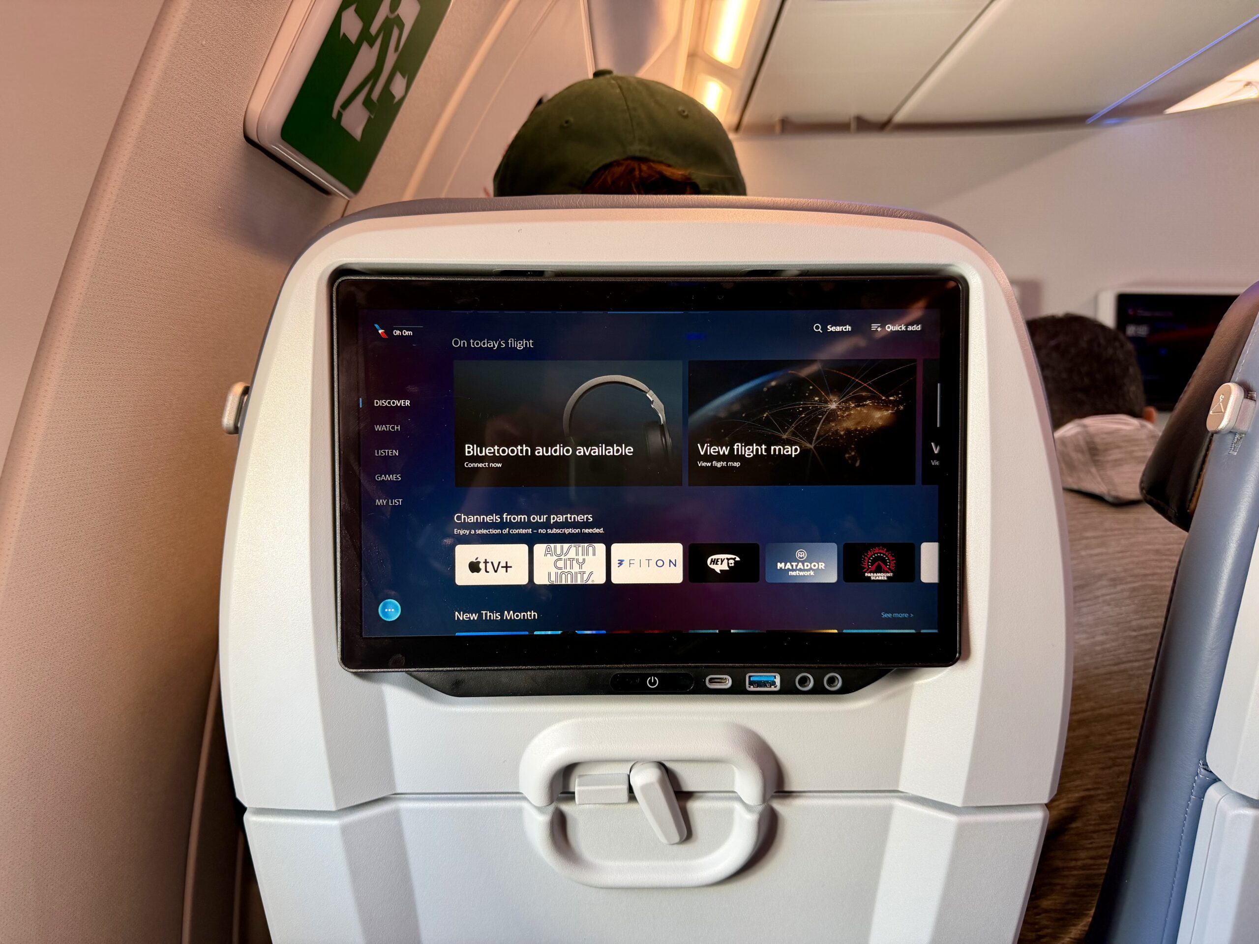 American Airlines A321XLR seat back.