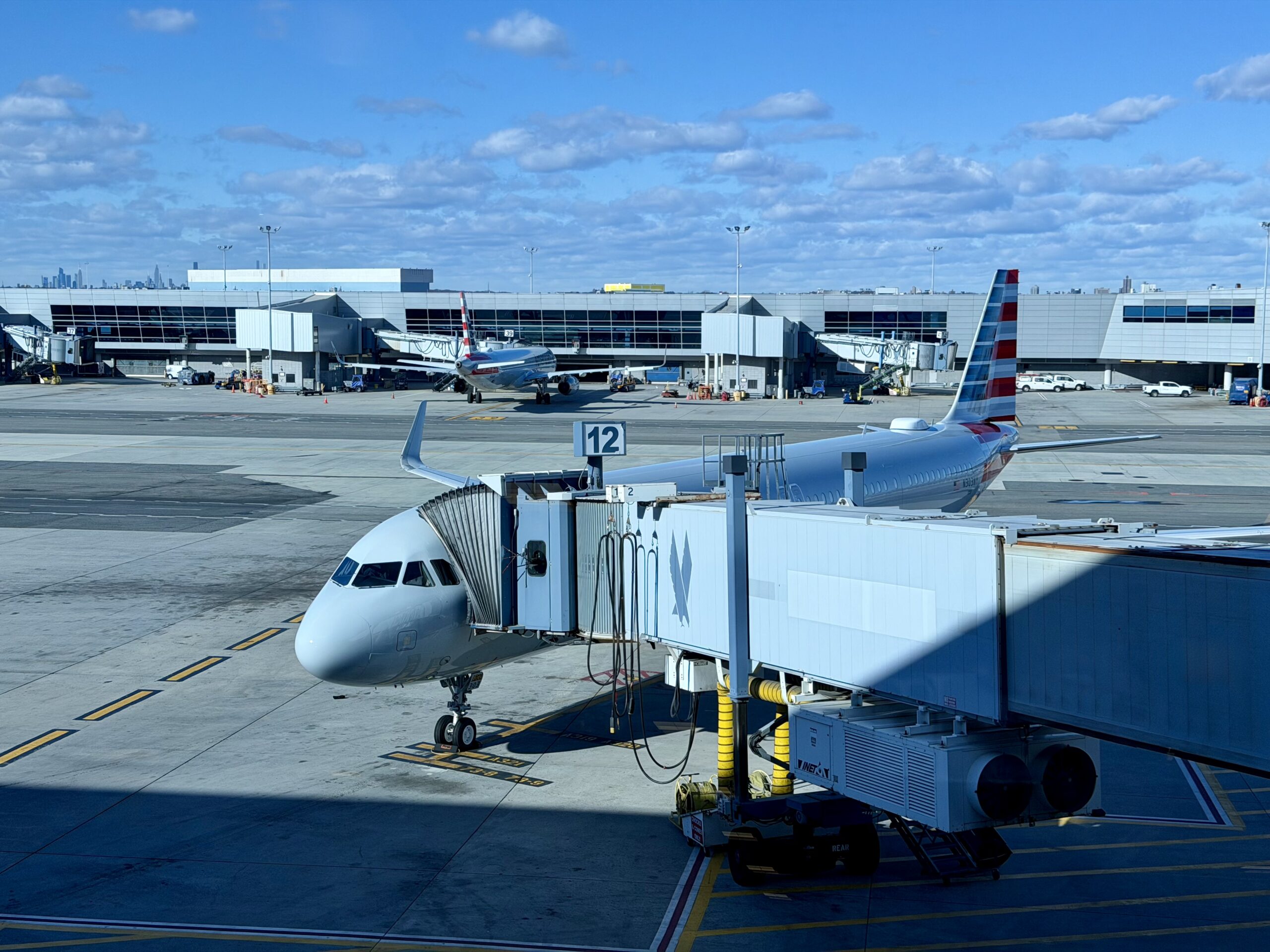 American Airlines A321XLR at gate.