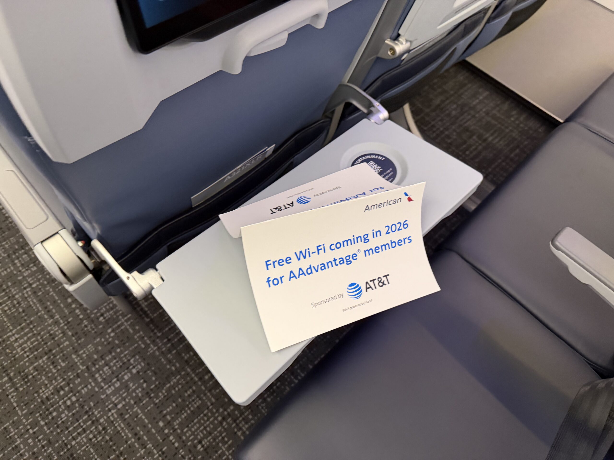 American Airlines A321XLR tray table