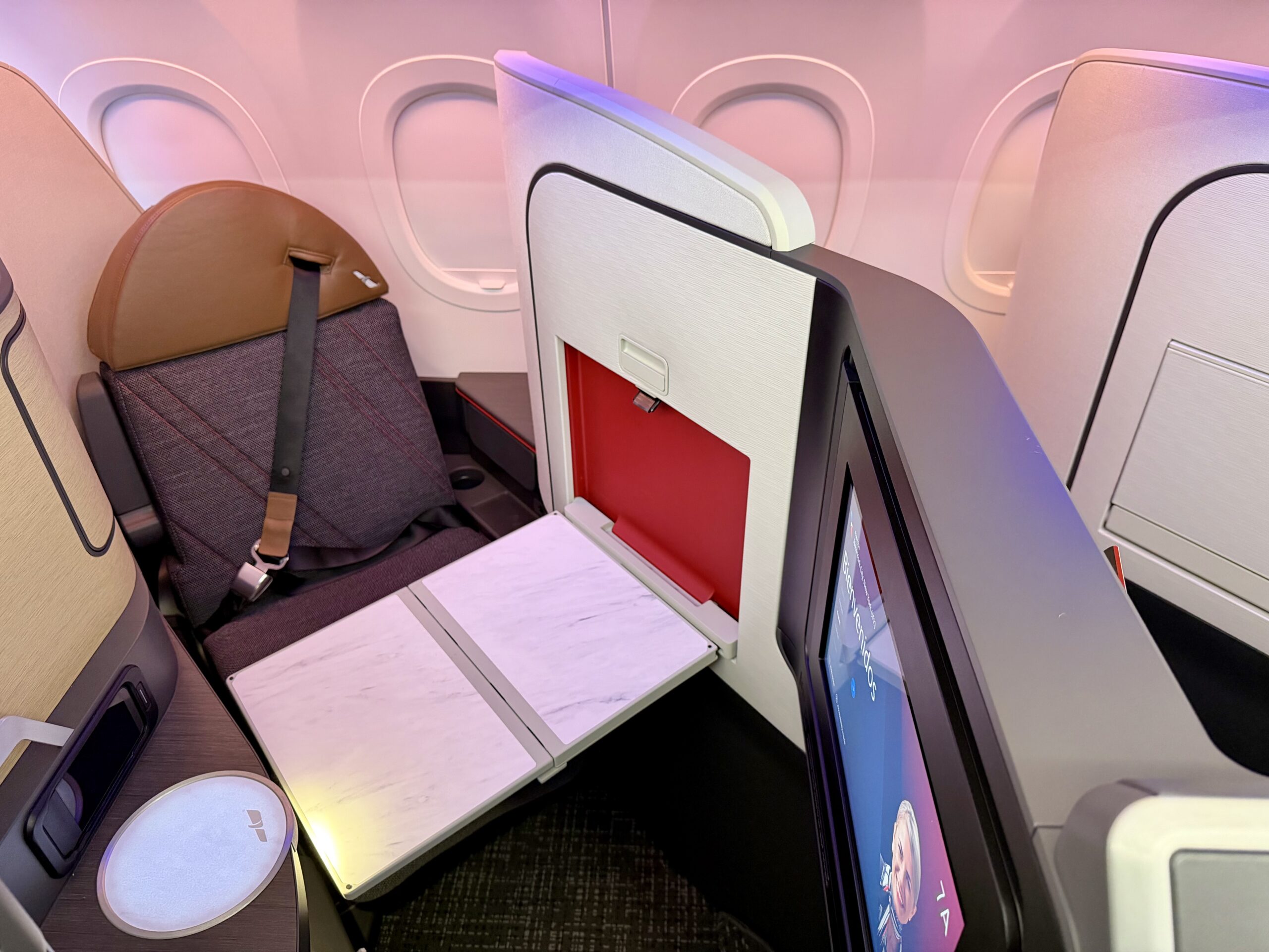 American Airlines A321XLR Flagship Suite table