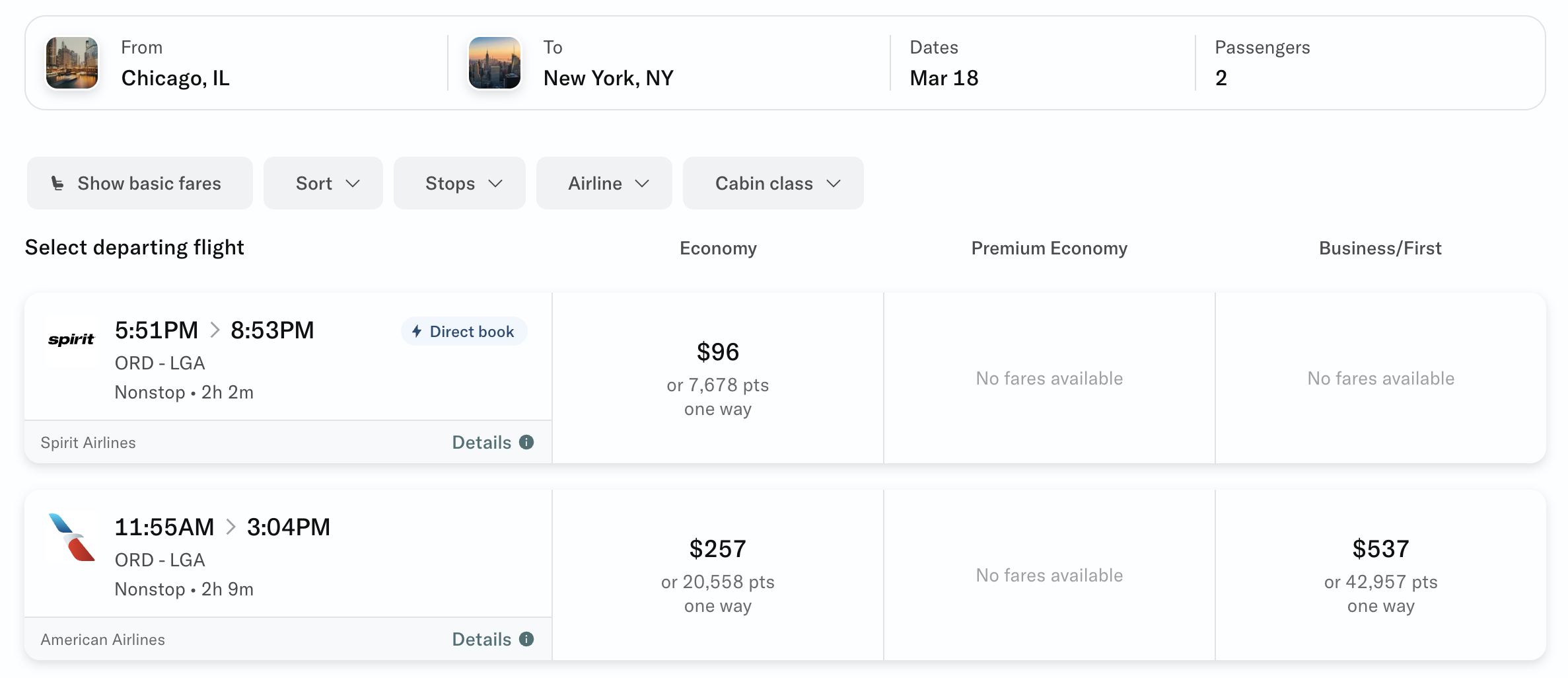 Booking flights through Bilt Travel