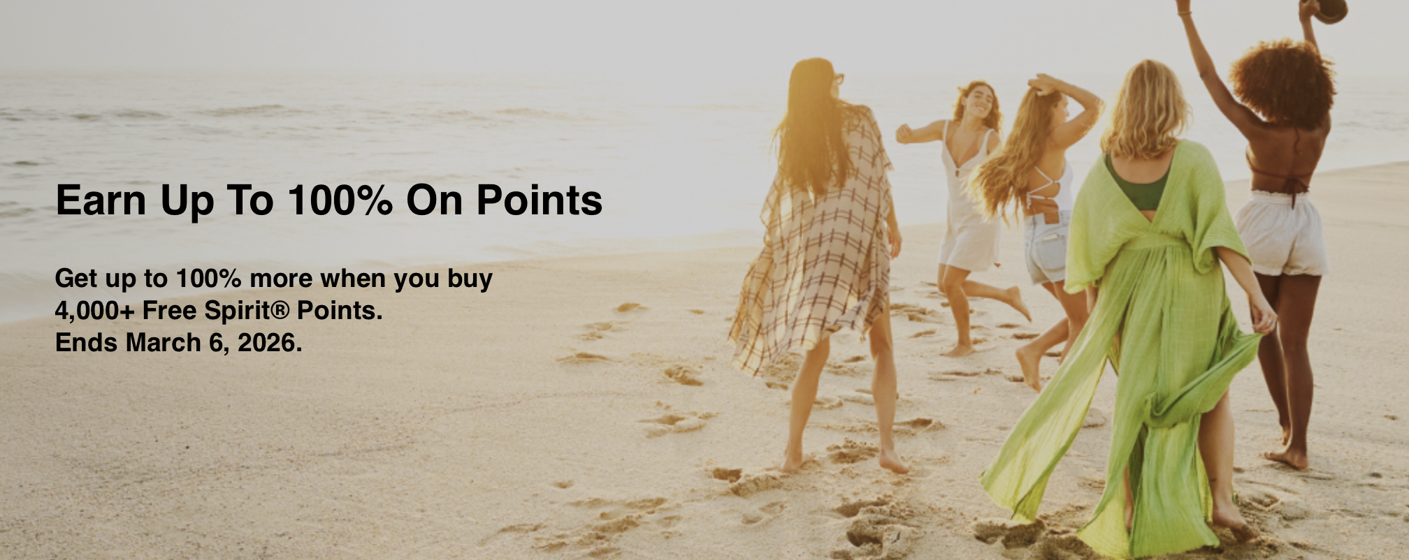 Spirit Airlines buy points bonus promo banner.