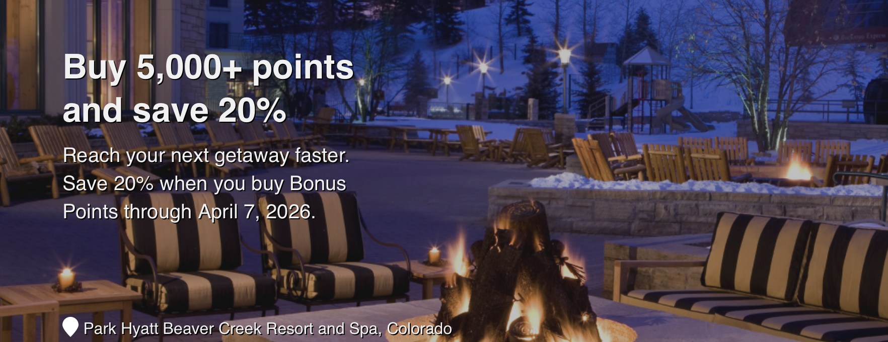 Hyatt buy points promo banner.