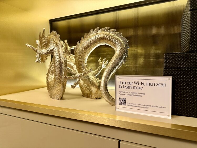 Sapphire Lounge Las Vegas wifi placard.