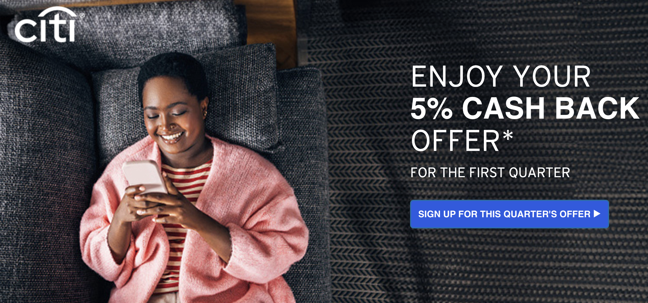 Citi Dividend rotating categories banner image.