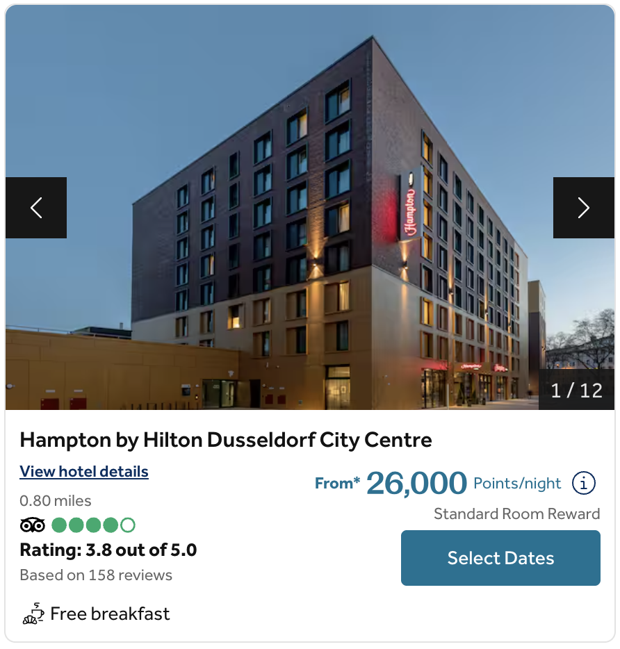 Award calendar for the Hampton by Hilton Dusseldorf City Centre.