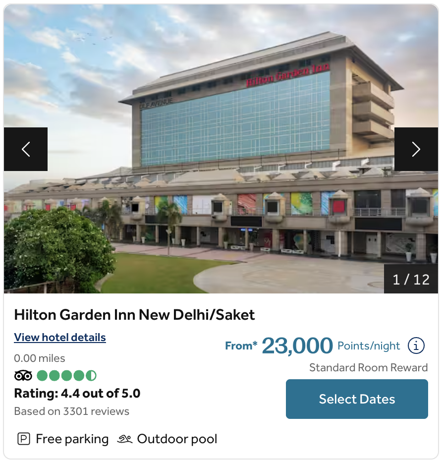 Award calendar for the Hilton Garden Inn New Delhi/Saket.