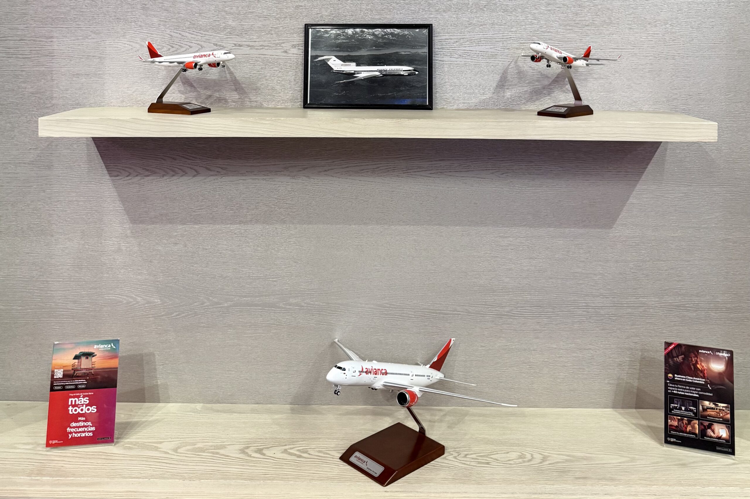 Multiple model Avianca airplanes at the More for Everyone press conference