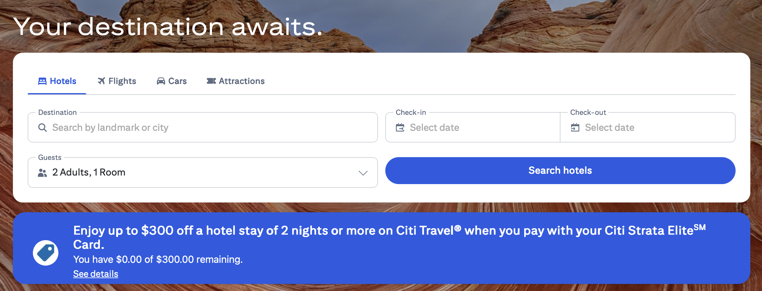 Citi Travel landing page