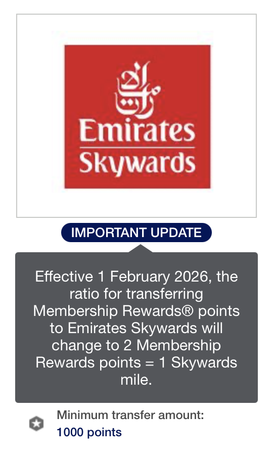 Amex UK to Emirates devaluation