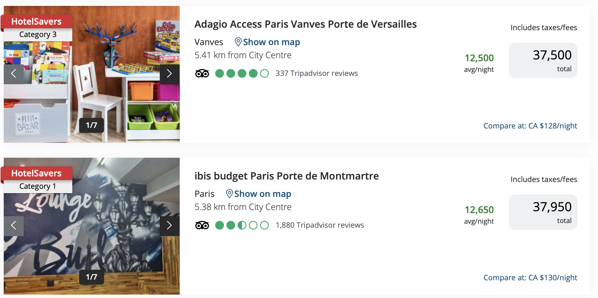 HotelSavers results for Paris in 2026.