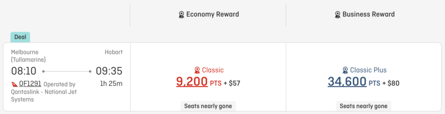 Melbourne to Tasmania via Qantas