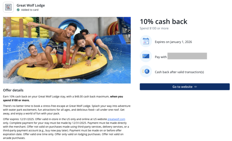 10% at Great Wolf Lodge