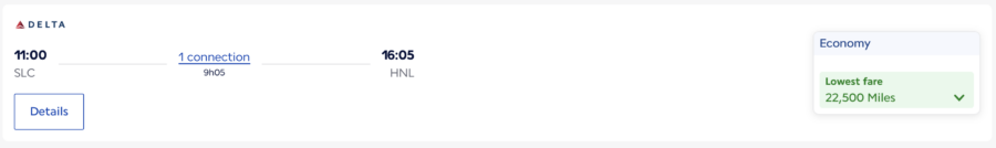 Salt Lake City to Honolulu on Delta