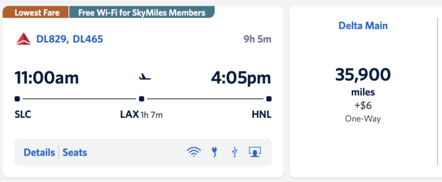 Salt Lake City to Honolulu with Delta Skymiles 