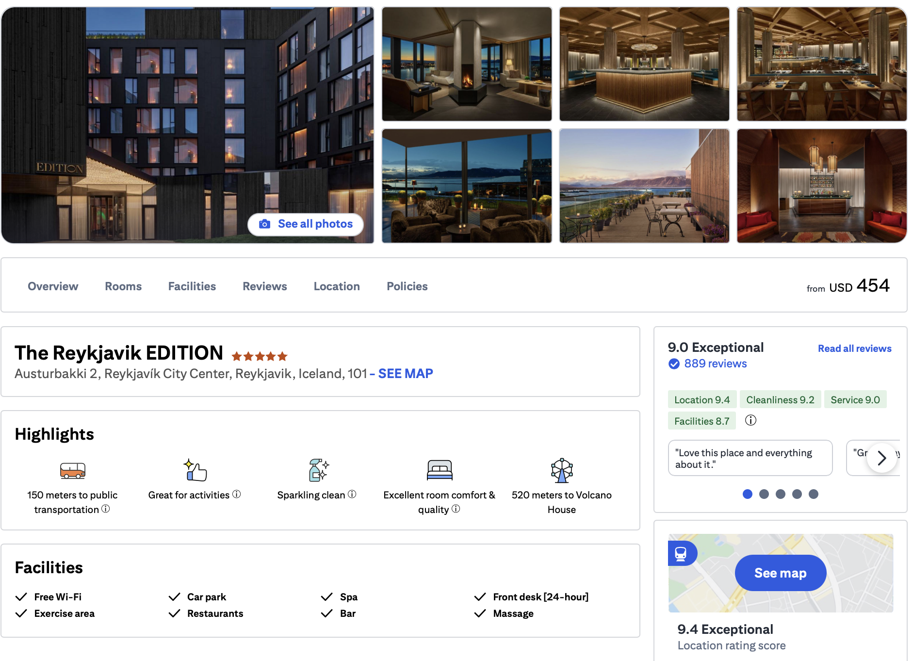 Landing page for The Reykjavik EDITION through Citi Travel