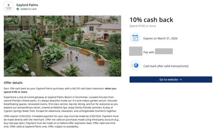 10% at Gaylord Palms