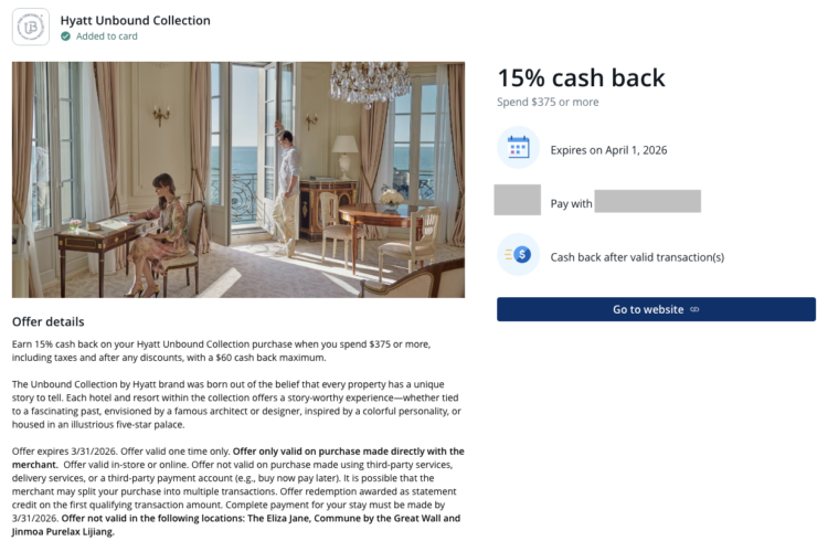 15% at Hyatt Outbound