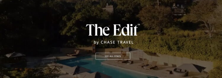 Screenshot from the Chase Travel portal showing how to display all The Edit hotels