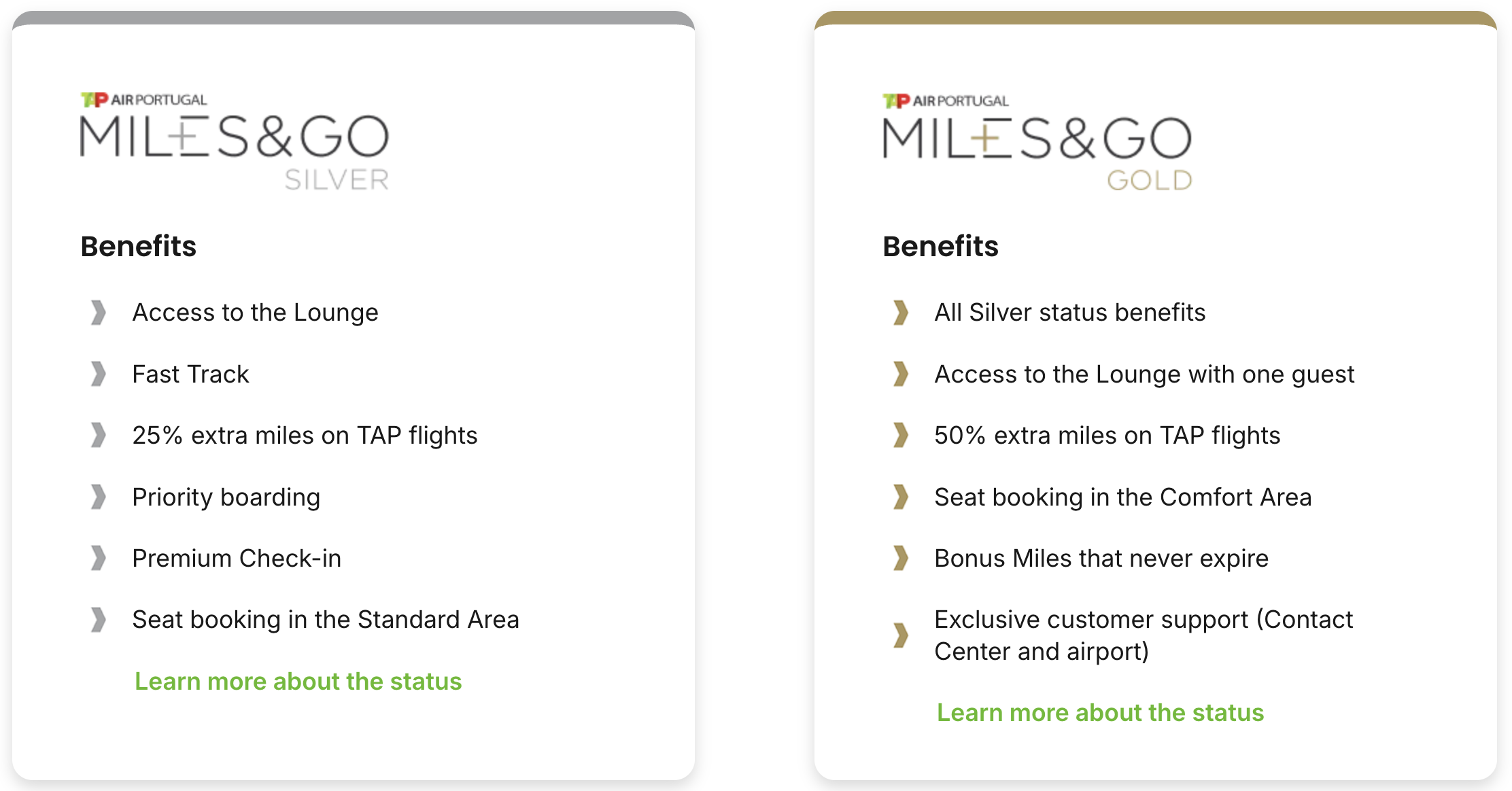 TAP status match benefits.