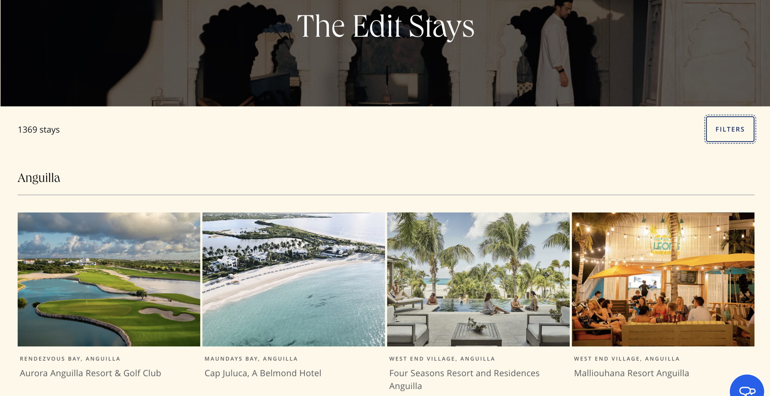 Screenshot from the Chase Travel portal showing how to display all The Edit hotels