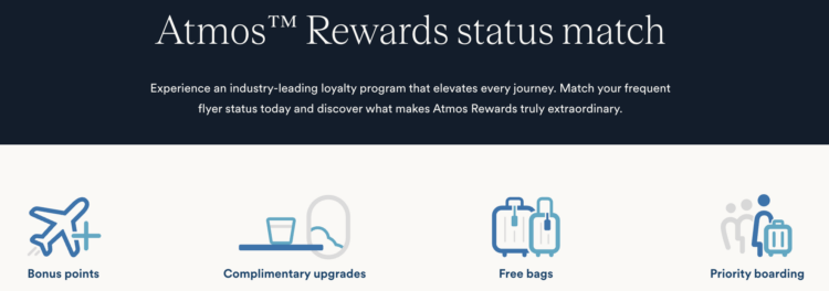 Alaska Airlines status match promo banner.