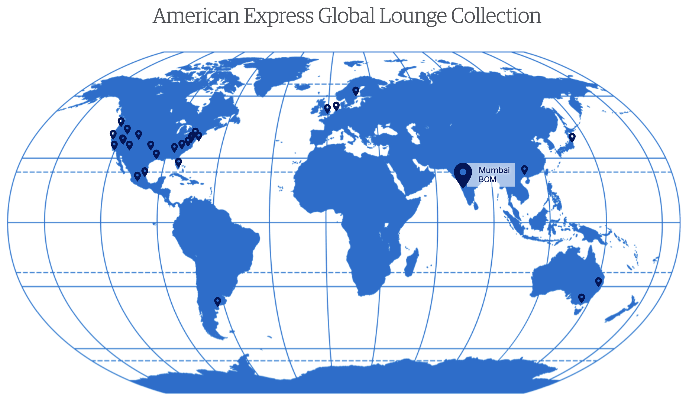 Amex Global Lounge Collection Map
