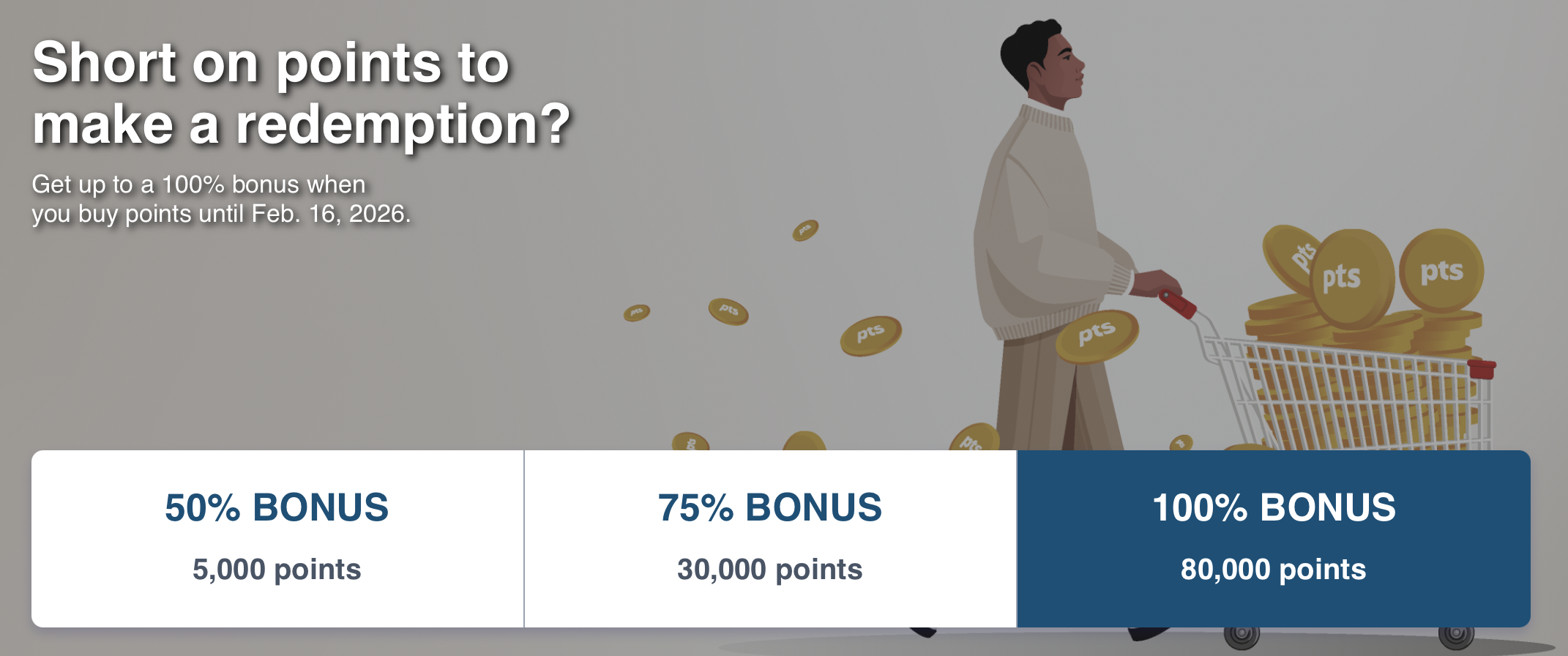 Aeroplan buy points promo banner.