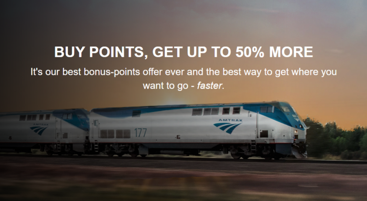Amtrak buy points promo banner