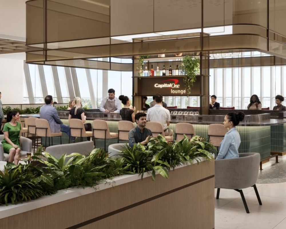 Rendering of the Capital One Lounge at CLT.
