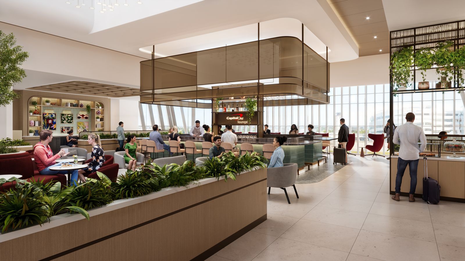 Rendering of the Capital One Lounge at CLT.