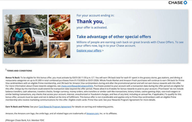 Chase Amazon 5X Q1 26 Promo