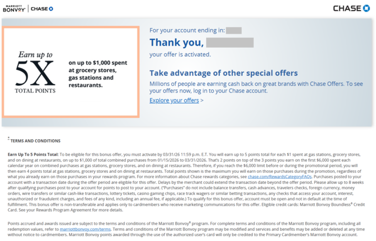 Chase Marriott 5X Q1 26 Promo