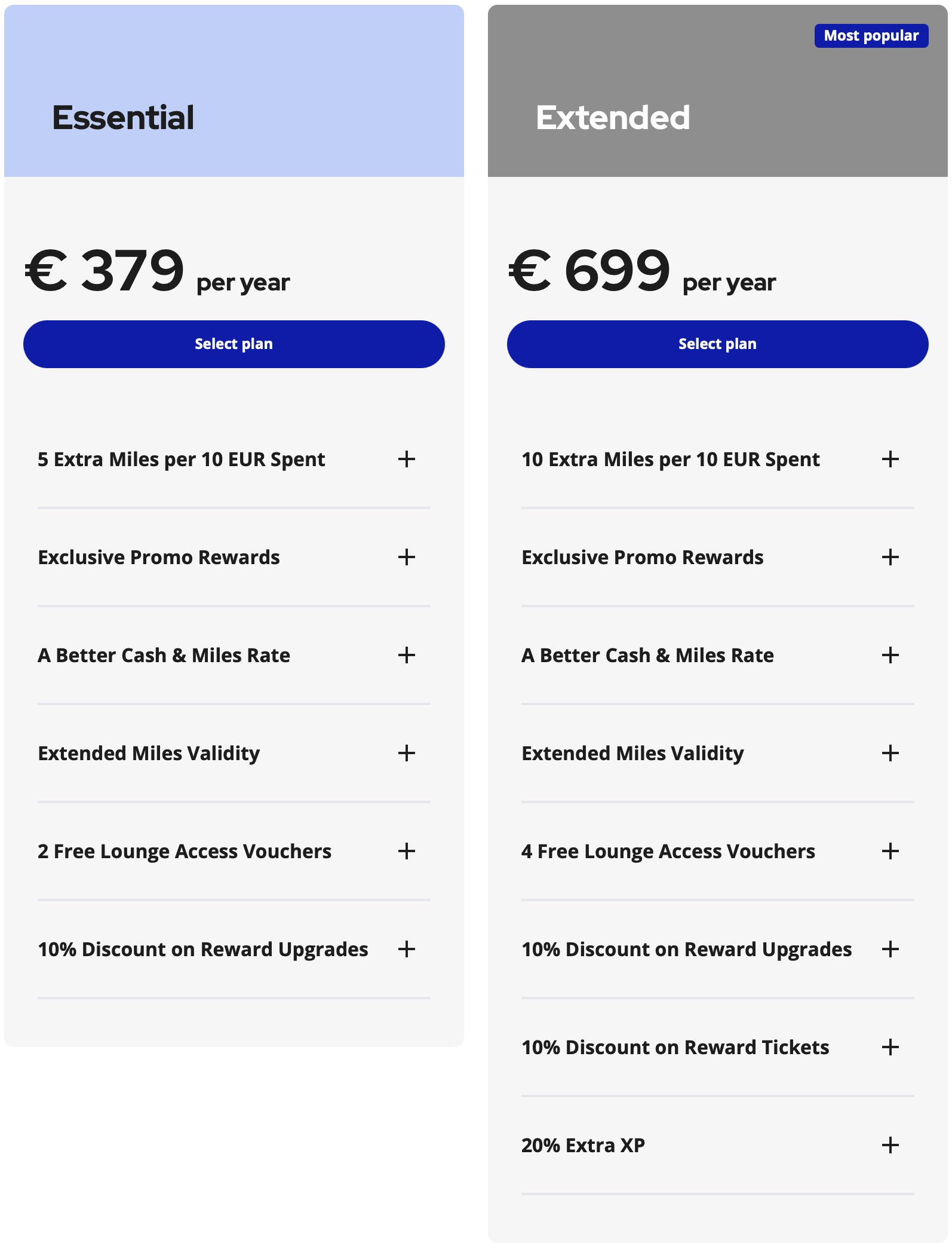 Flying Blue Extra benefits.