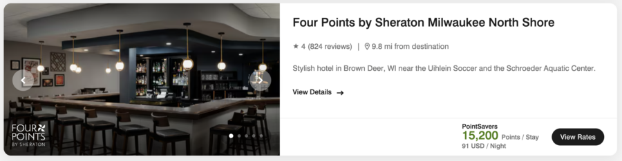 Four Points by Sheraton Milwaukee North Shore PointsSavers pricing